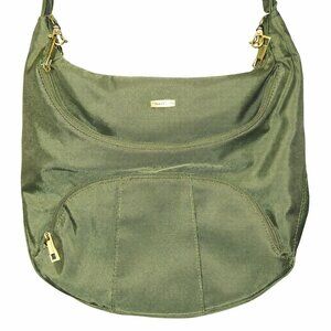 Travelon Anti Theft Olive Green Crossbody Multi Compartment RFID Bag